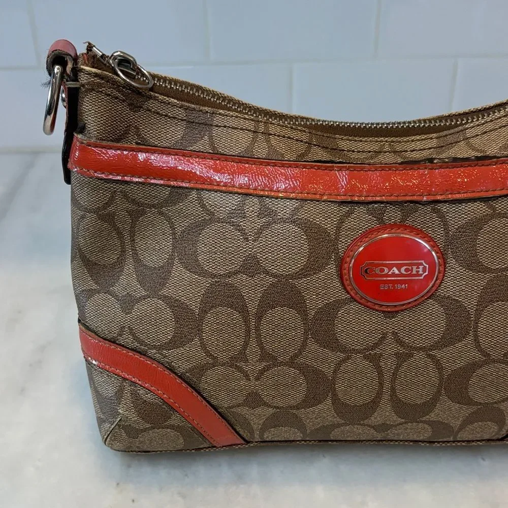 Coach Crossbody Purse Heritage Jacquard Logo Monogram Shoulder Bag Handbag - Picture 3 of 16